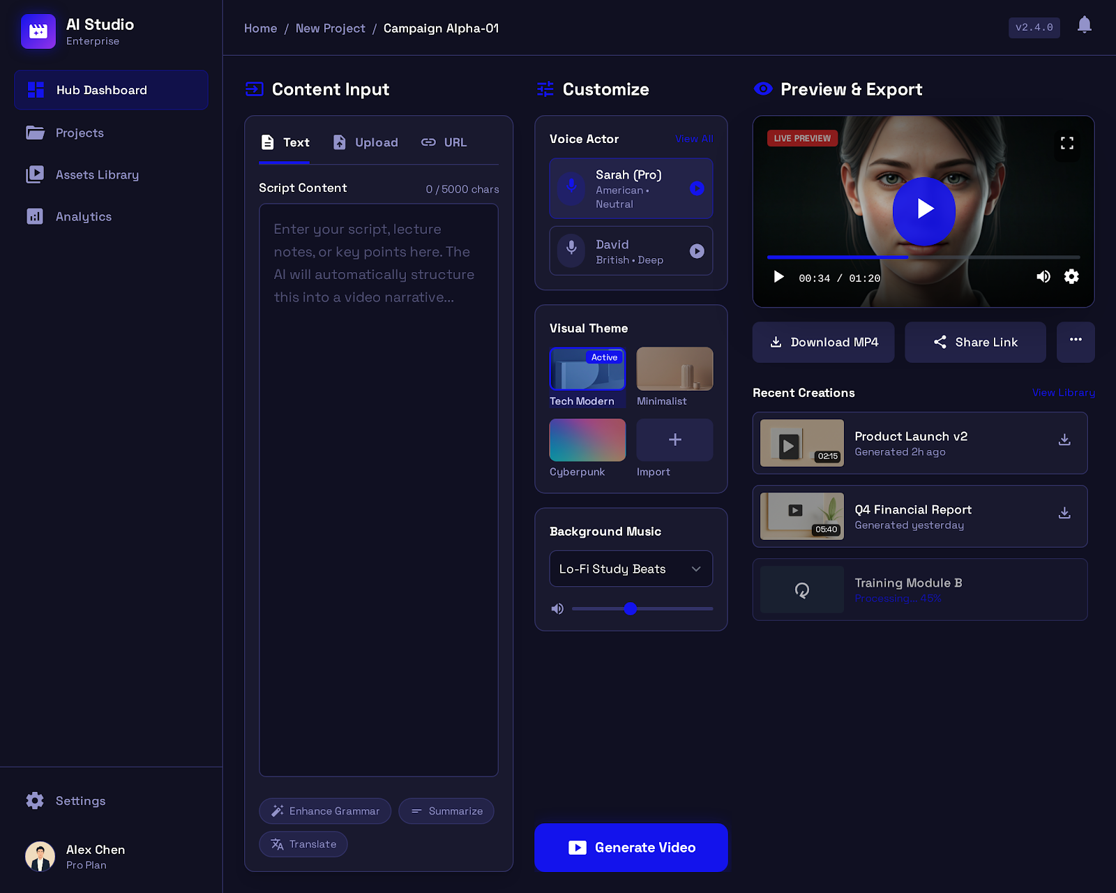 Automated Subject-Wise Video Generation Using AI Content Platform