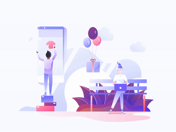 ecommerce setup vector animation