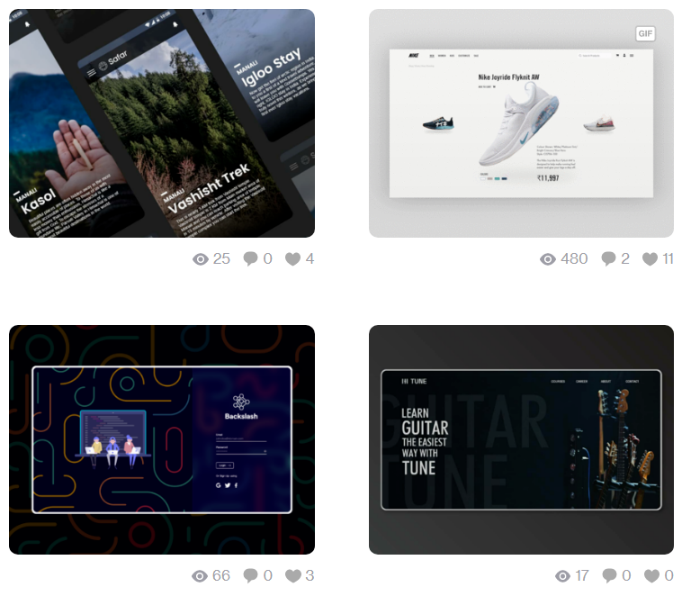 Mohit Bairwa dribble ui/ux designer profile