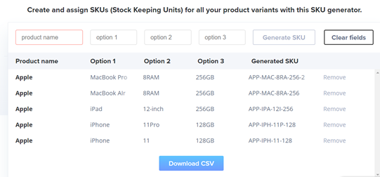 SKU Generator