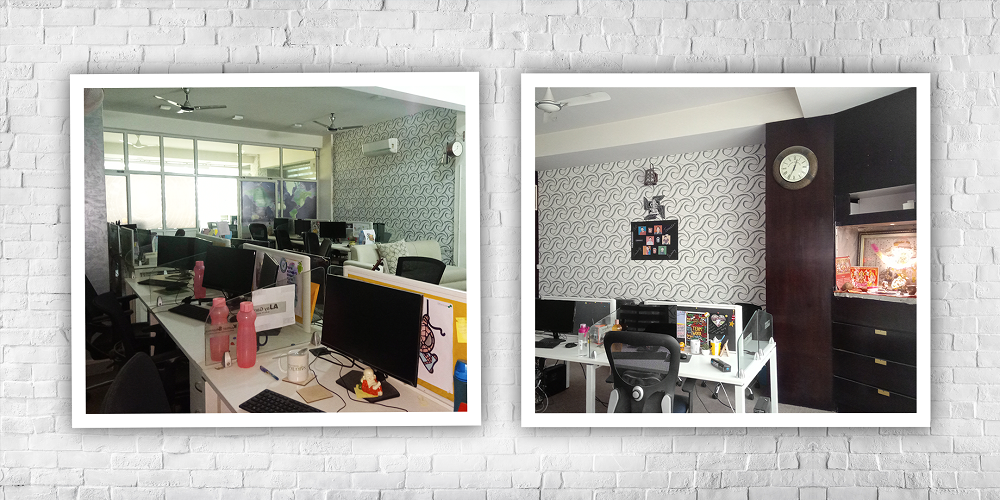 Sarvika office workspace collage