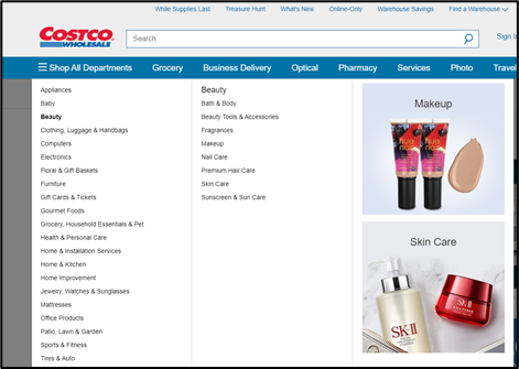 Costco website