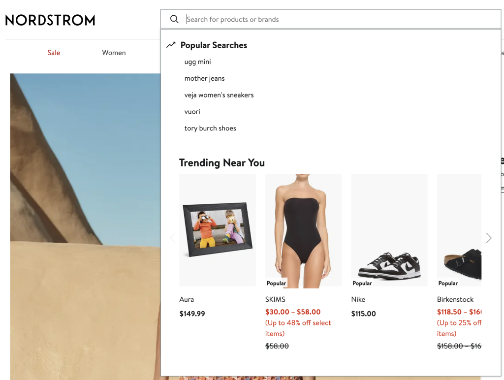 Internal Search features 
